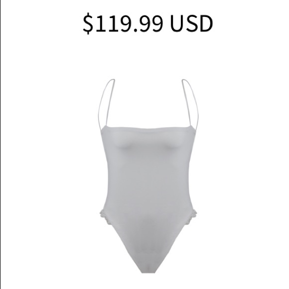 White One Piece Bathing Suit - Picture 3 of 5